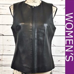 Valerie Stevens Black Leather Vest